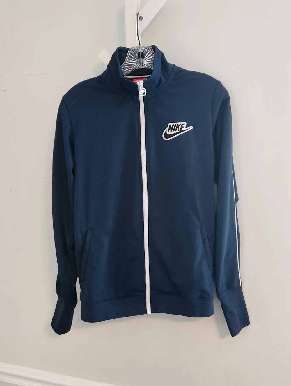 Nike Sportswear Woven Track Jacket Navy White Full Zip Med Holiday 2014 Vintage‎